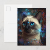 Magische Siamese kat Whimsical Fantasy Art Briefkaart (Voorkant / Achterkant)