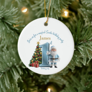 Magische Sinterklaas verjaardagsuitnodiging – 1e v Keramisch Ornament