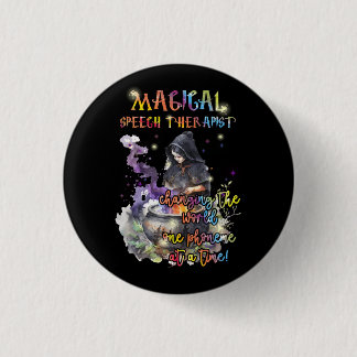 Magische spraaktherapeut die de wereld veranderen ronde button 3,2 cm