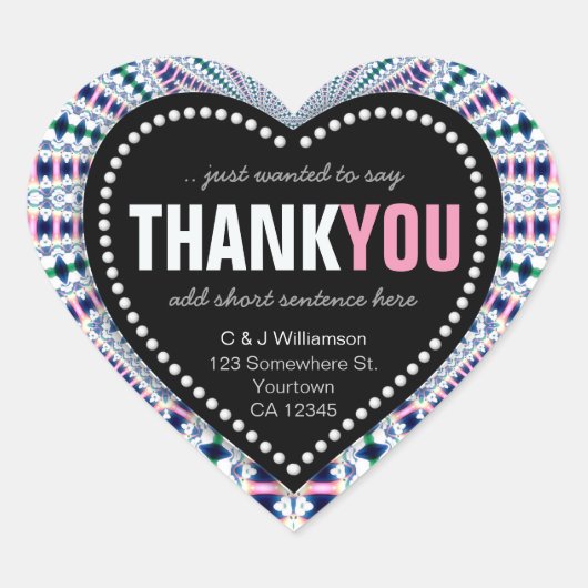 Magische Sprankelende Digi Kant Bedankt Hart Stick Hart Sticker (Voorkant)