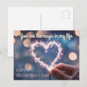 Magische sprankelende hart Valentijnsdag Kaart (Voorkant / Achterkant)