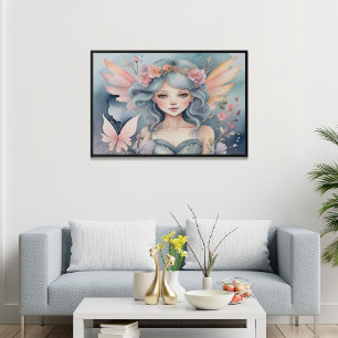 Magische Sprookjes Bloem AI Kunstwerk Aquarel Poster