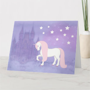 Magische sprookjes Unicorn Castle Stars Birthday Kaart