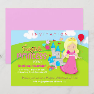 Magische sprookjesachtige prinses verjaardagsfeest kaart