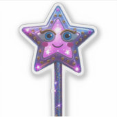 Magische Star Wand Sticker met Schattigee knipogen (Voorkant)