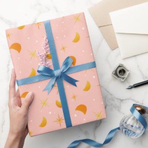 Magische sterren en manen Jolly Soft Pink Cadeaupapier