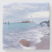 Magische strand zonsondergang stenen onderzetter (Voorkant)