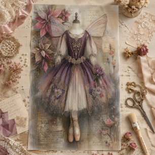 Magische Suikerpruim Fee Ballerina Kunst Decoupage Tissuepapier
