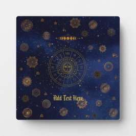 Magische symbolen van de bescherming Mandala Pagan Fotoplaat