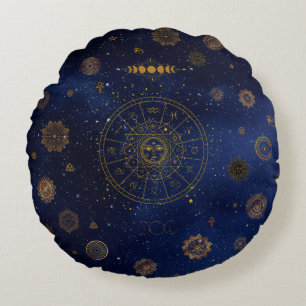 Magische symbolen van de bescherming Mandala Pagan Rond Kussen