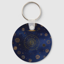 Magische symbolen van de bescherming Mandala Pagan Sleutelhanger