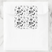 Magische symbolen vierkante sticker (Tas)