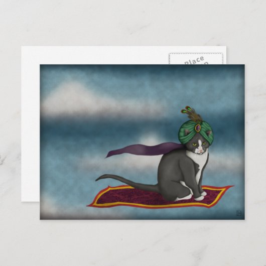 Magische tapijtkat, briefkaart (Voorkant / Achterkant)