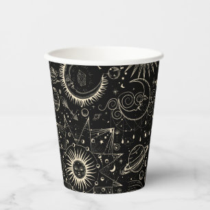 Magische tarot astrologie boho hemelse patroon papieren bekers