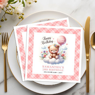 Magische teddybeer ballon blos gezichtspoeder bloe servet
