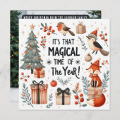 Magische tijd van het jaar Forest fantasy Feestdagenkaart (Voorkant / Achterkant)