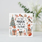 Magische tijd van het jaar Forest fantasy Feestdagenkaart (Staand voorkant)