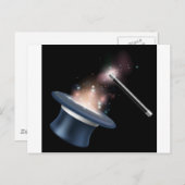 Magische tophat en toverstaf briefkaart (Voorkant / Achterkant)