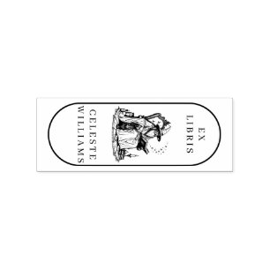 Magische tovenaar Ex Libris Bibliotheek Boekplaat Rubberstempel