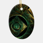 Magische trillingen Abstract Art Oval Ornament (Achterkant)