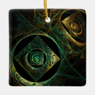 Magische trillingen Abstract Kunstvierkant Ornamen Keramisch Ornament