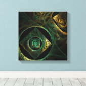 Magische trillingen Abstract zwart-wit Canvas Afdruk (Insitu (Houten vloer))