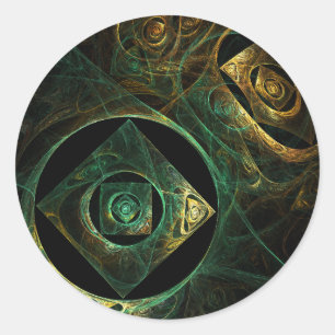 Magische trillingen Abstracte art Round Sticker