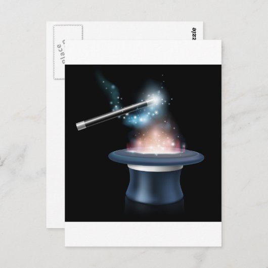 Magische truc pet en wand briefkaart (Voorkant / Achterkant)