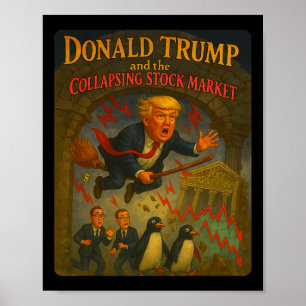 Magische Trump-tovenaar Grappige crash op de aande Poster