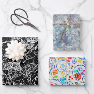 Magische Tuin & Abstracte Kunst Inpakpapier Set Vel
