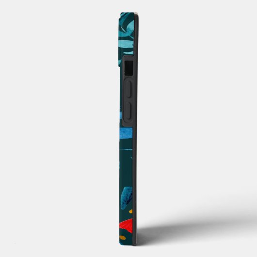 Magische tuin — donkerblauwgroen en rood Case-Mate iPhone case (Achterkant / Links)