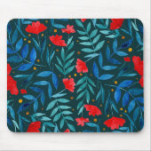 Magische tuin — donkerblauwgroen en rood muismat (Voorkant)