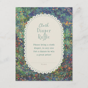 Magische Tuin Geschilderd Baby shower Luier Raffle Informatiekaartje