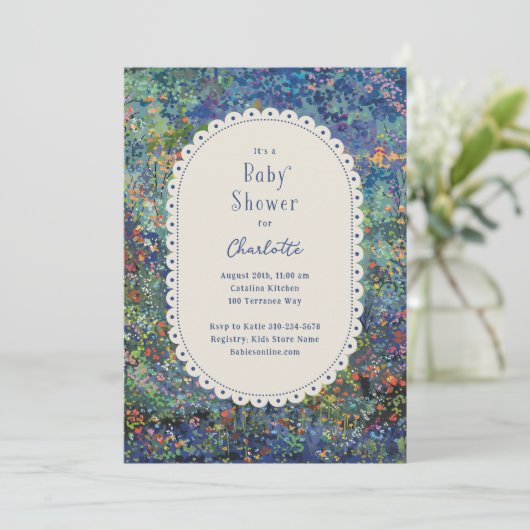 Magische tuin handgeschilderde baby shower kaart (Staand voorkant)