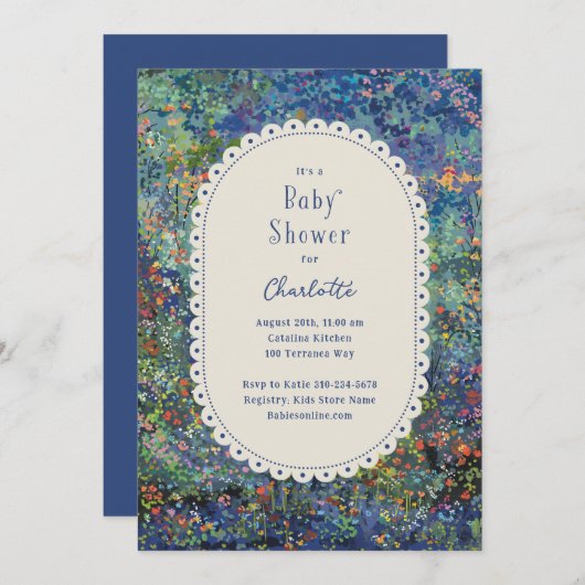 Magische tuin handgeschilderde baby shower kaart (Voorkant / Achterkant)