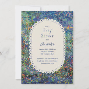 Magische tuin handgeschilderde baby shower kaart