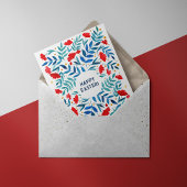 Magische tuin — rode en turkooizen Pasen Kaart