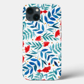 Magische tuin - rood en turquoise Case-Mate iPhone case (Achterkant)