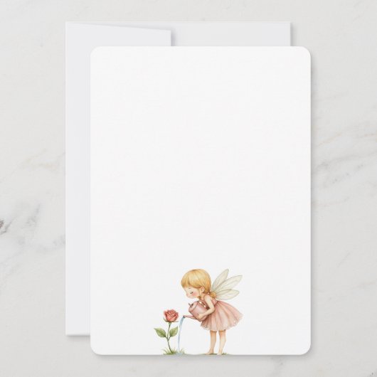 Magische tuin Roze Feeën Eerste 1e verjaardag Kaart (Achterkant)