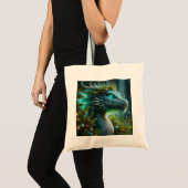 Magische turquoise kerstdraak tote bag (Voorkant (product))