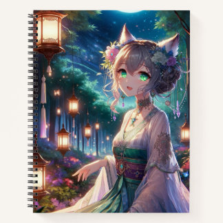 Magische Twilight Bos Anime Catgirl Werk / School Notitieboek