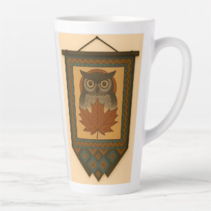Magische Uil Design met kralen look Latte Mok
