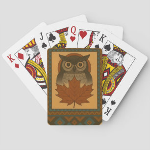 Magische Uil Design met kralen look Pokerkaarten