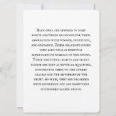 Magische Uil Informatie Kaart (Achterkant)