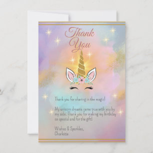 Magische Unicorn Birthday Bedankkaart