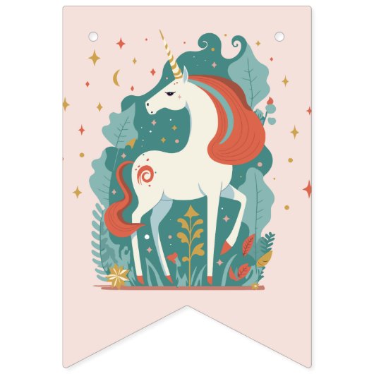 Magische Unicorn Birthday Vlaggetjes (Derde vlag)