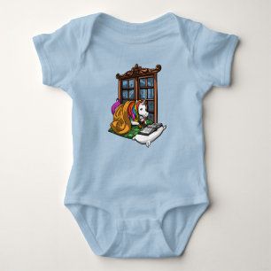 Magische Unicorn Book Reading Literature Geek Romper