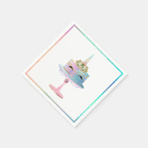 Magische Unicorn Cake   Fantastische Waterverf Servet