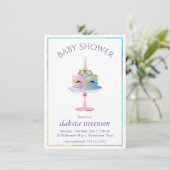 Magische Unicorn Cake | Fantasy Waterverf Shower Kaart (Staand voorkant)