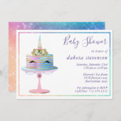 Magische Unicorn Cake | Fantasy Waterverf Shower Kaart (Voorkant / Achterkant)